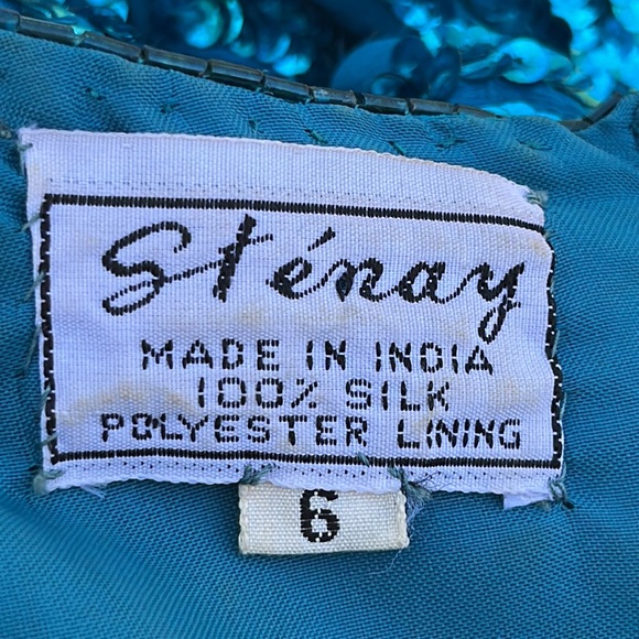 Vintage Stenay silk & sequin dress 6 - Picture 7 of 11